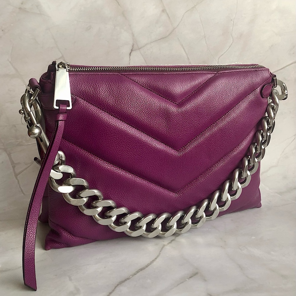 NWT Rebecca Minkoff Edie Leather Crossbody in Viola